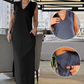 ✨【S-XL】👗Жените V-образно деколте без ръкави Split Maxi рокля
