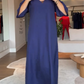 ✨【S-XL】👗Жените V-образно деколте без ръкави Split Maxi рокля