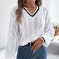 【S-XL】✨💖Дамски пуловер с дълъг ръкав и V-образно деколте